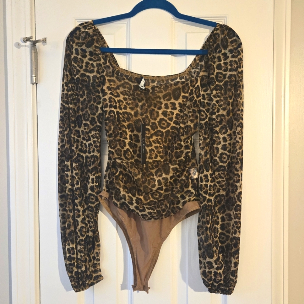 Leopard Print Long Sleeve Bodysuit